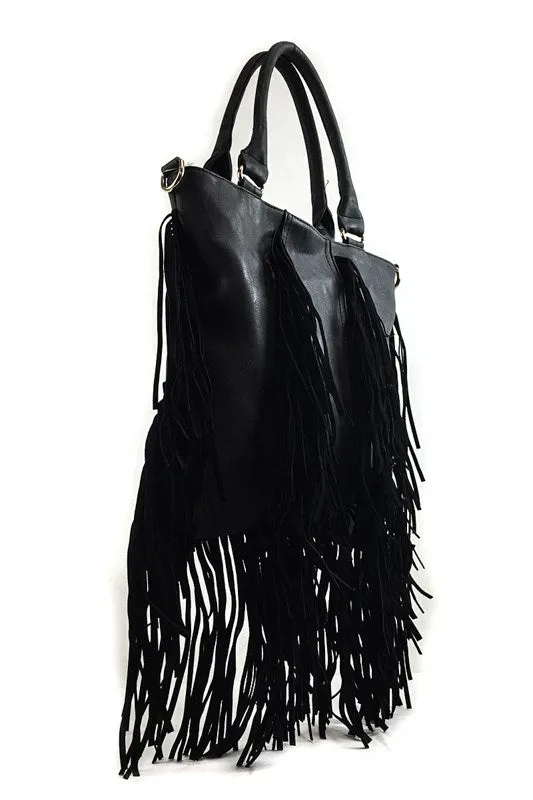 CLARA FRINGE BAG BLACK