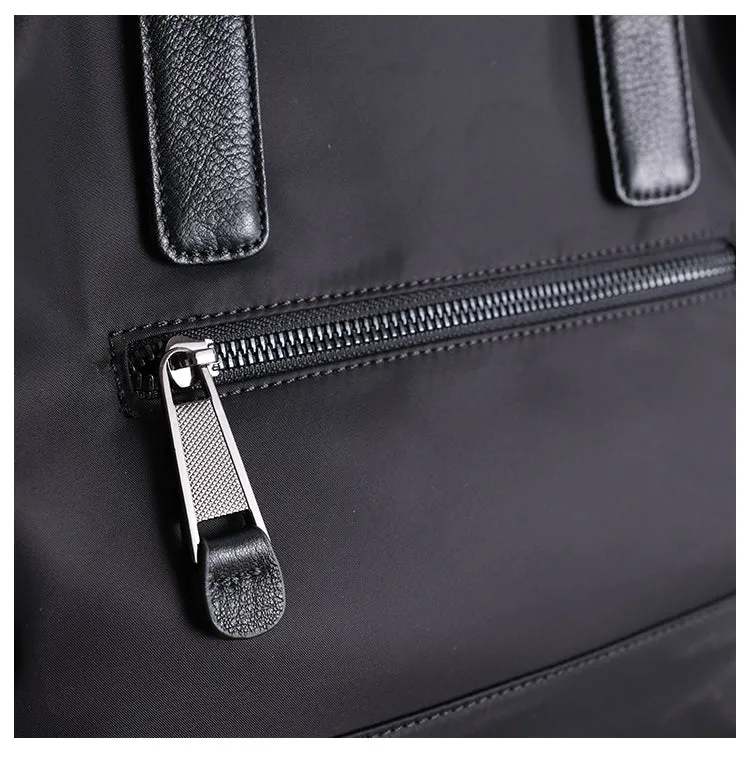 Classic Womens Nylon Leather Handbags Womens Black Nylon Boston Shoulder Purse for Ladies