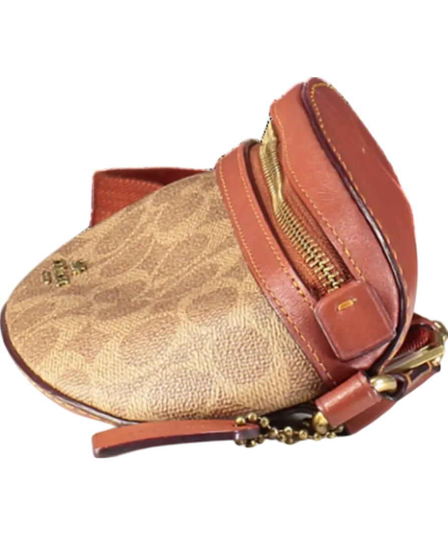 Coach Brown Tan Coated Canvas Signature Belt Bag