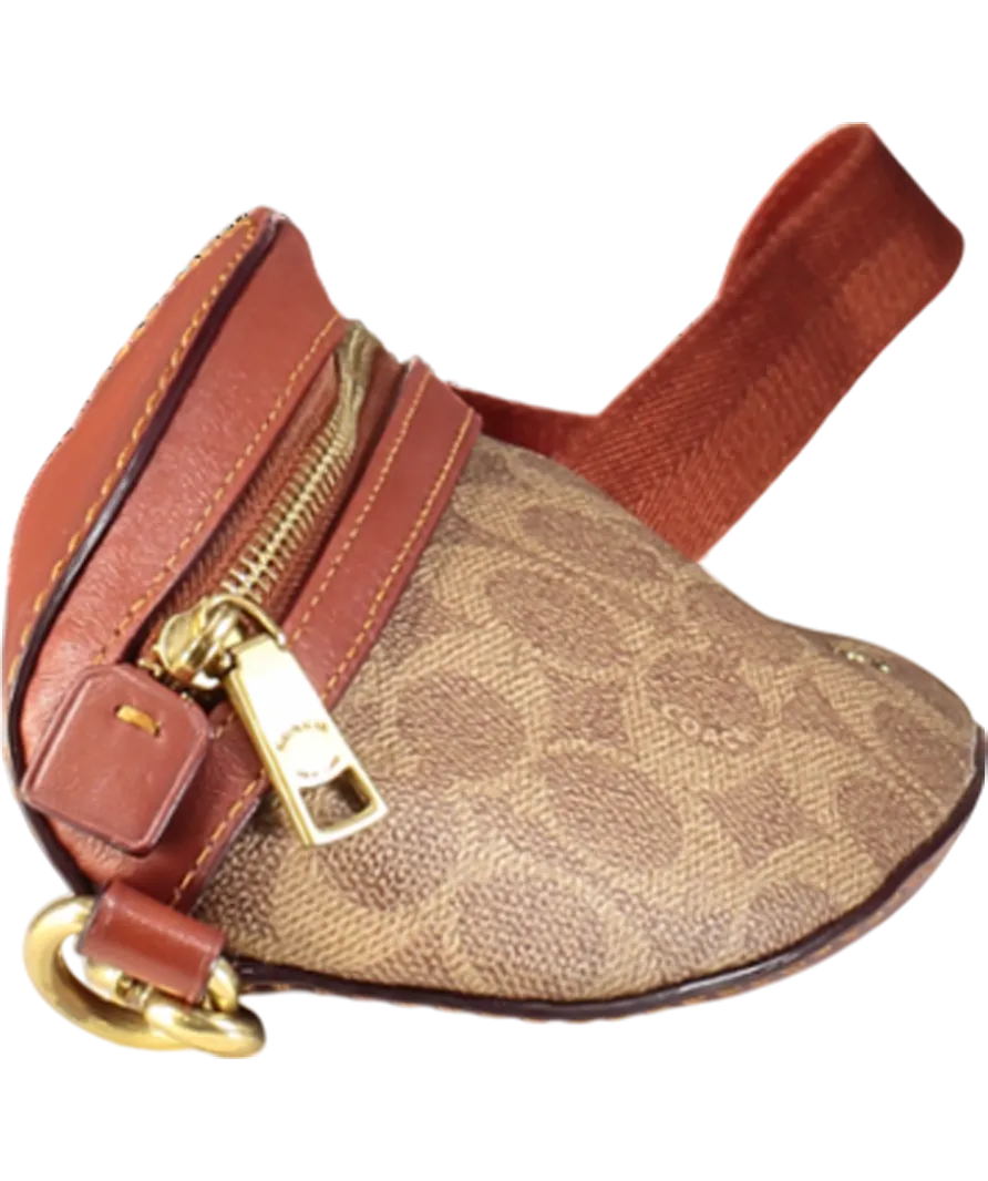 Coach Brown Tan Coated Canvas Signature Belt Bag