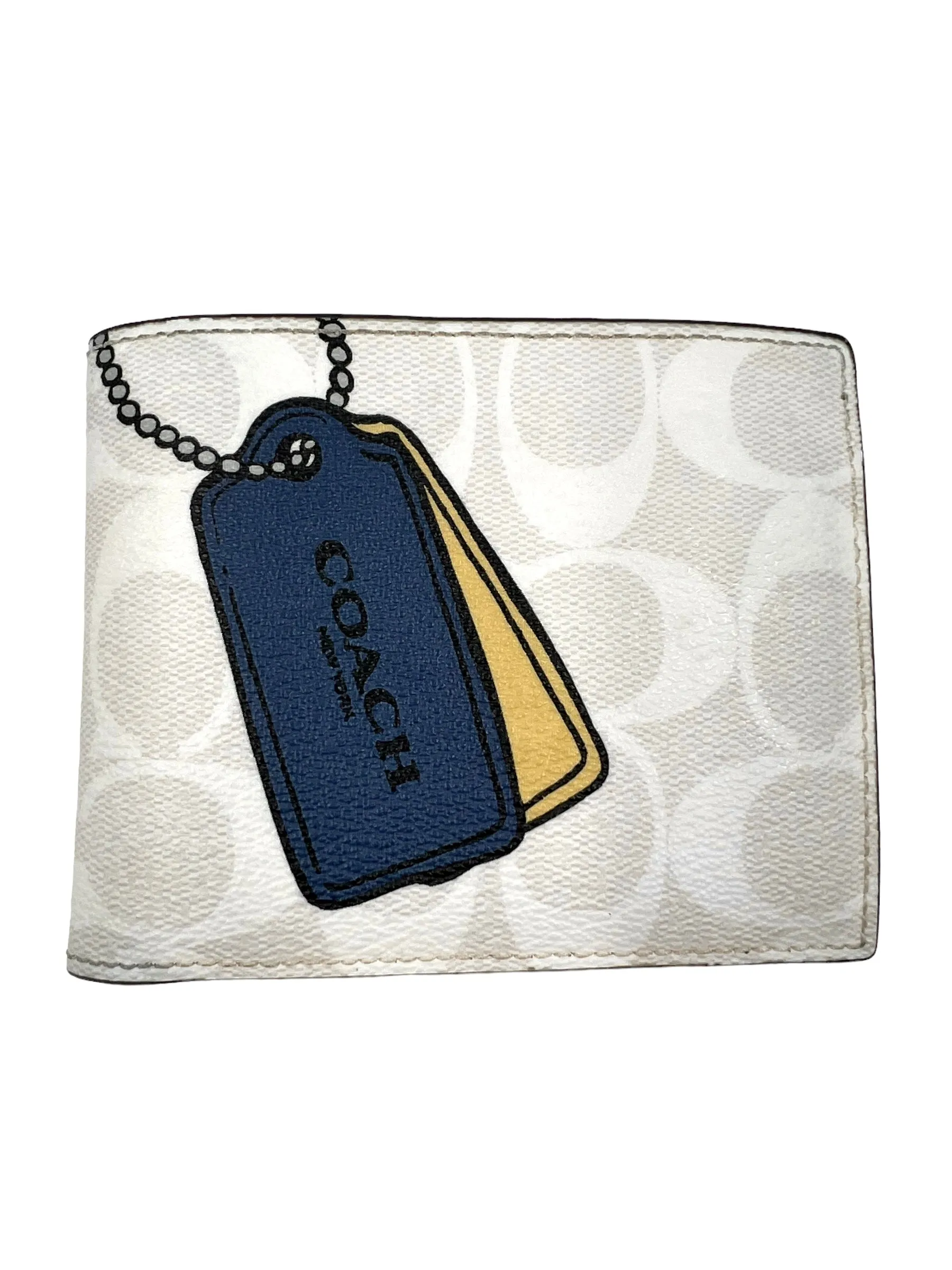 Coach Cream 3-in-1 Trompe L'oeil Signature Print Wallet