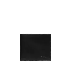 Coach Men's Boxed Water Buffalo Double Billfold, Black, One Size