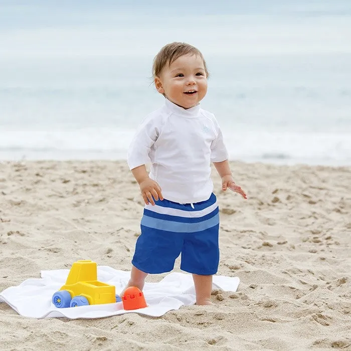 Color Block Trunks With Built-In Reusable Absorbent Swim Diaper in Royal/Light Blue (Min. of 2, multiples of 2)