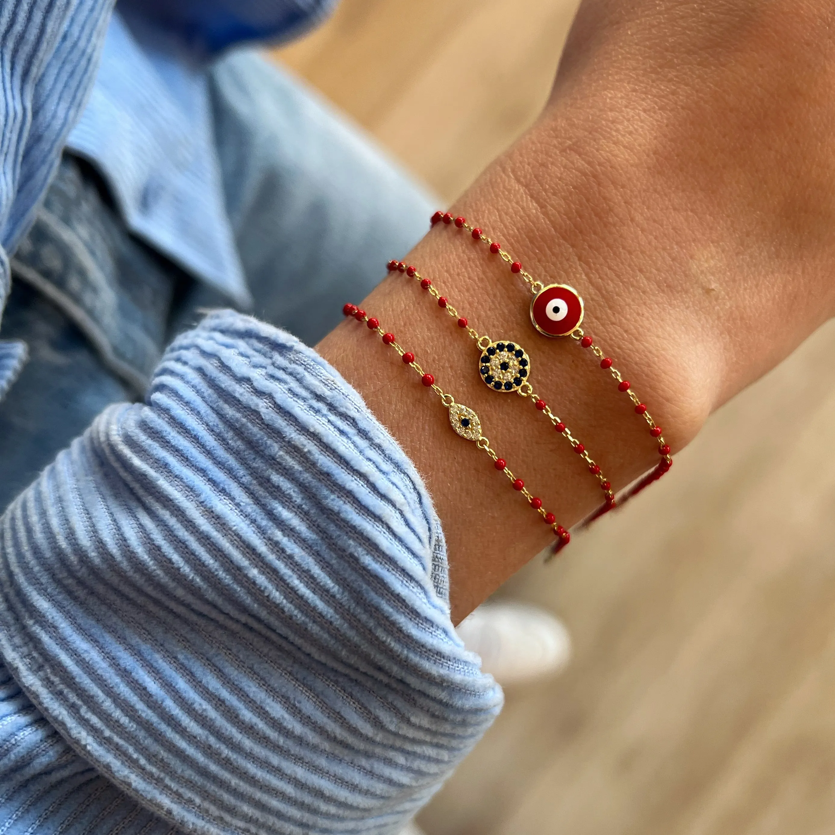 Color Mini Enamel Eye Bracelet