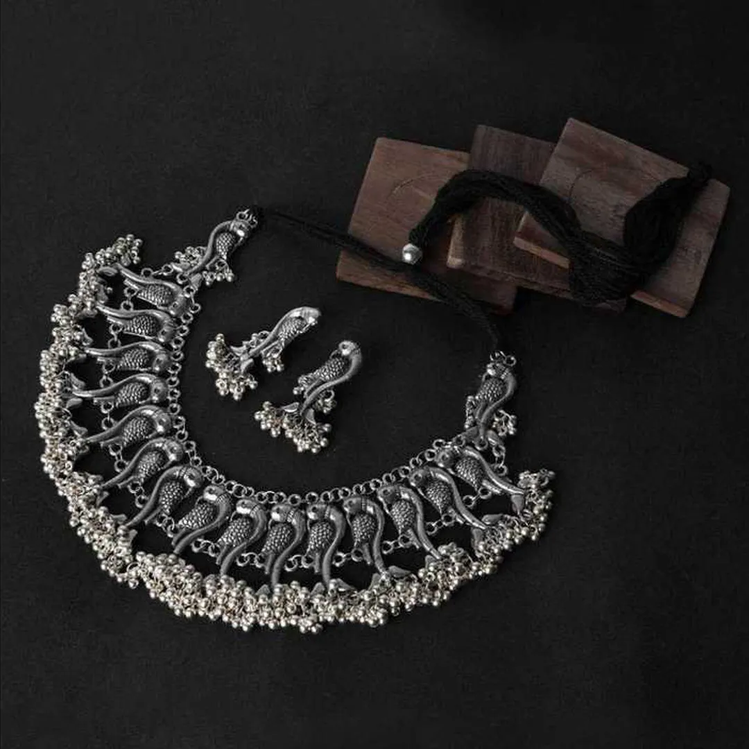 Combo of Peacock Jewelry Set and Hanging Bangle Bracelets