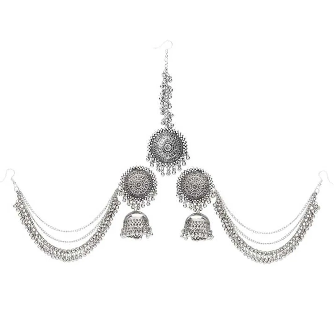 Combo of Silver Jewelry Set and Multicolor Beads Bracelets