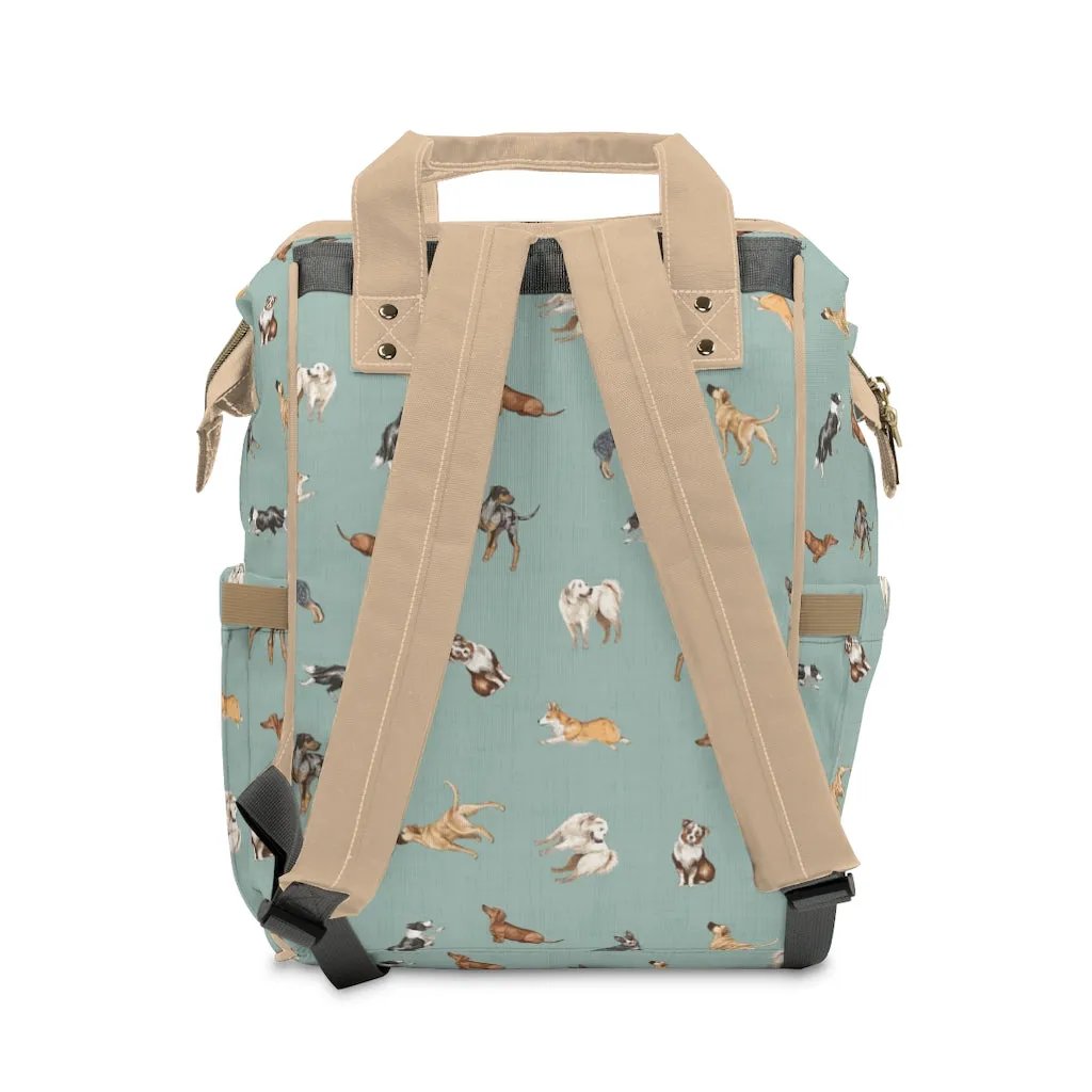 Cow Dogs Diaper Bag in Turquoise