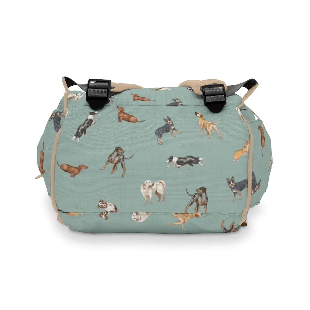 Cow Dogs Diaper Bag in Turquoise