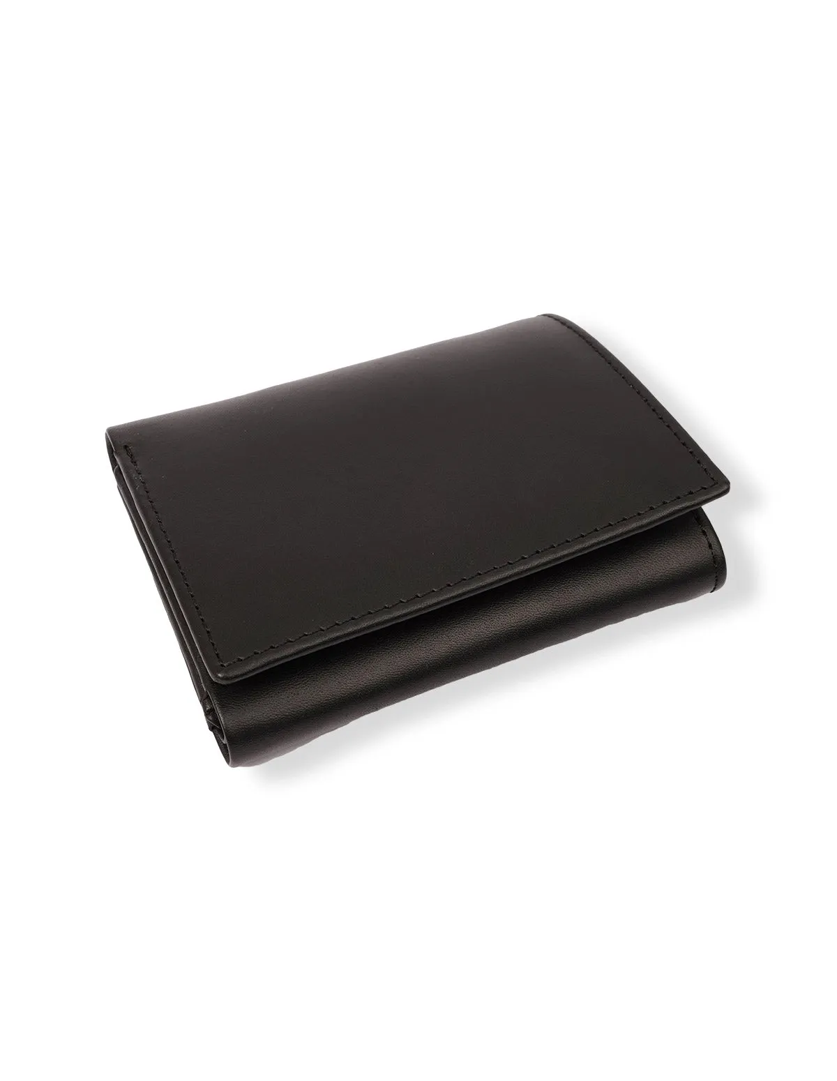 Cow Leather Wallet Black – Trifold with Classic Look