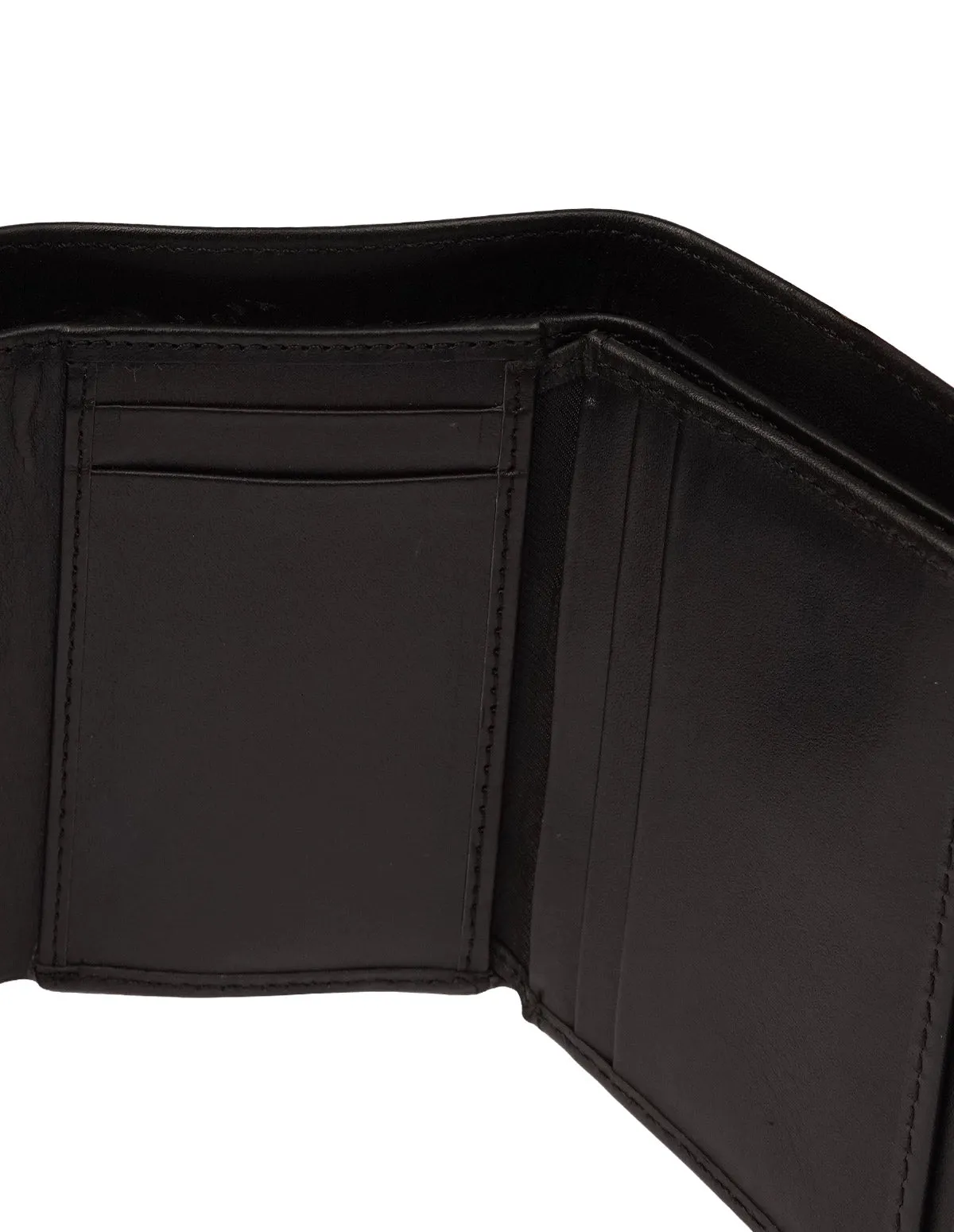 Cow Leather Wallet Black – Trifold with Classic Look