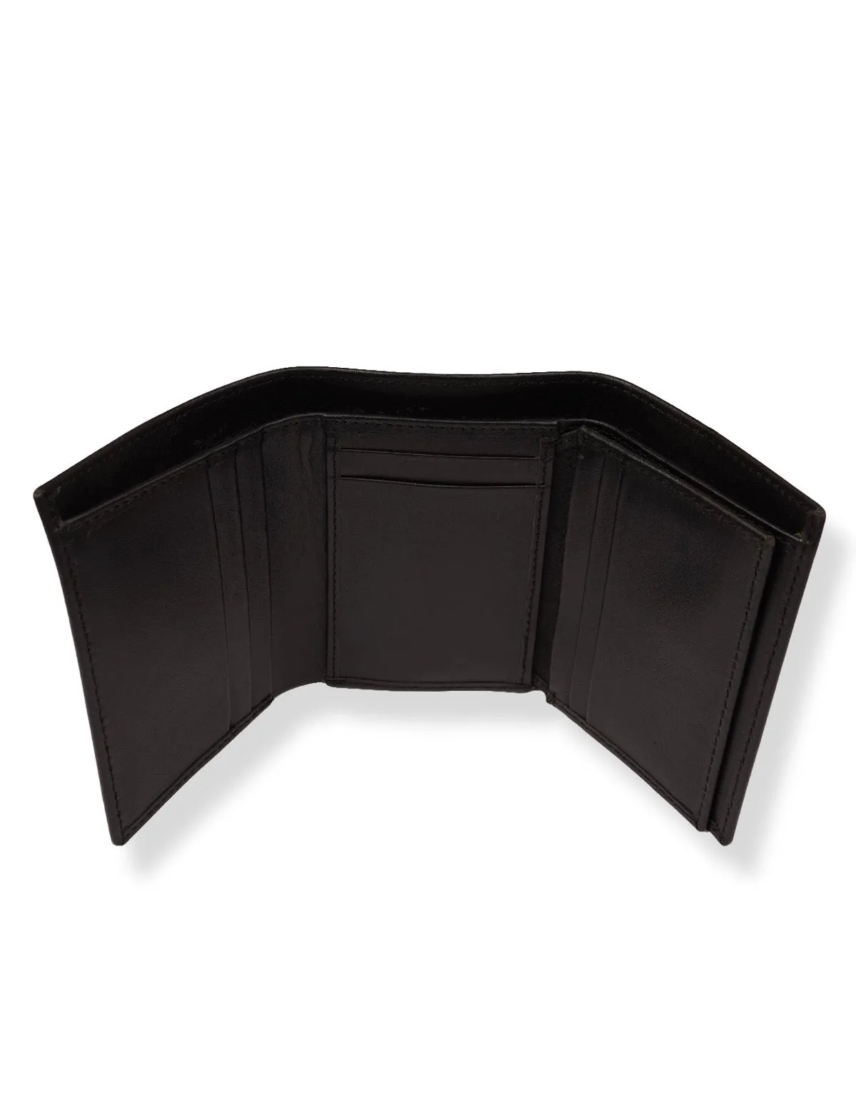Cow Leather Wallet Black – Trifold with Classic Look