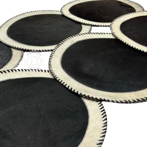 Cowhide Placemats - 16 inches diameter - Set of two, four, six or 8 mats