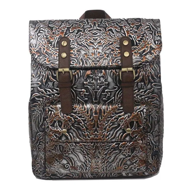 Crazy Horse Cowhide Men Backpack