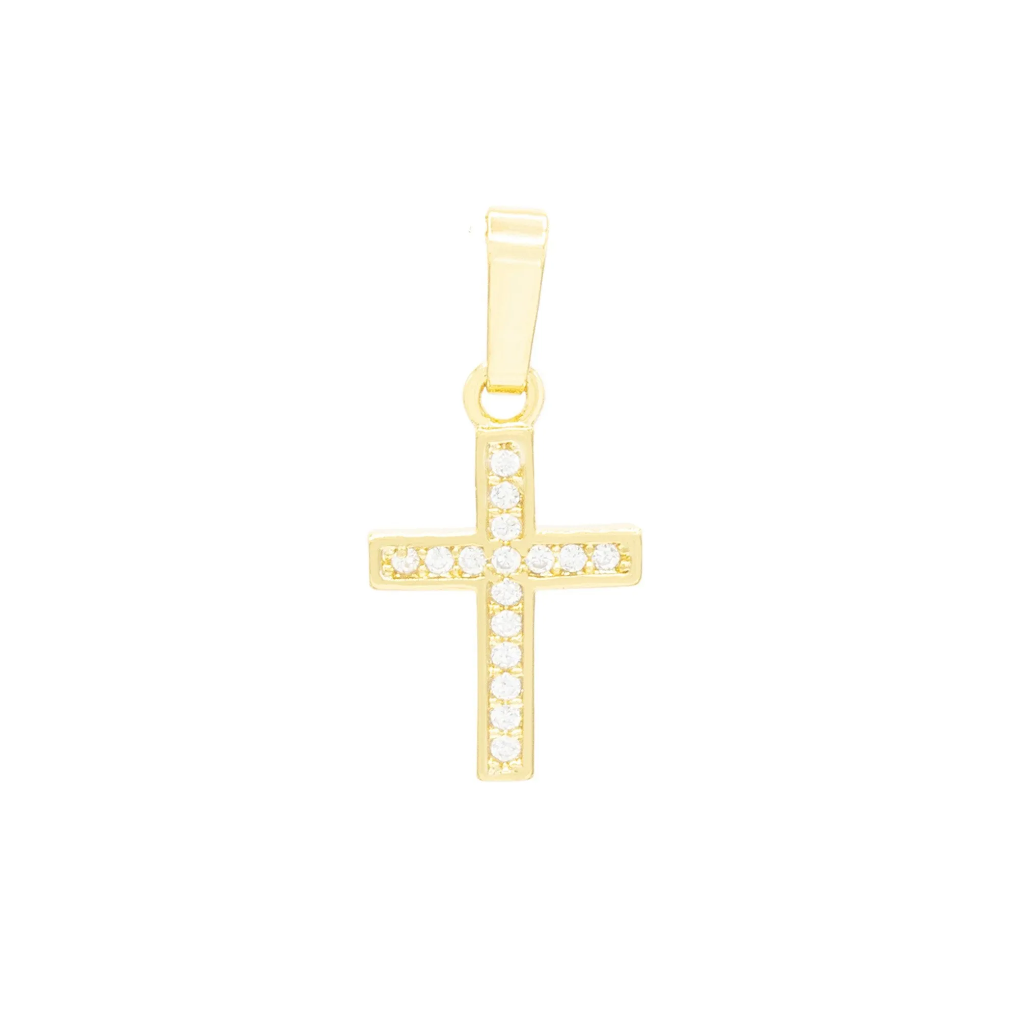 Cross Pendant 14K Anklet Gold Filled Cubic Zirconia Charm Rope Chain Set 10" Women Jewelry
