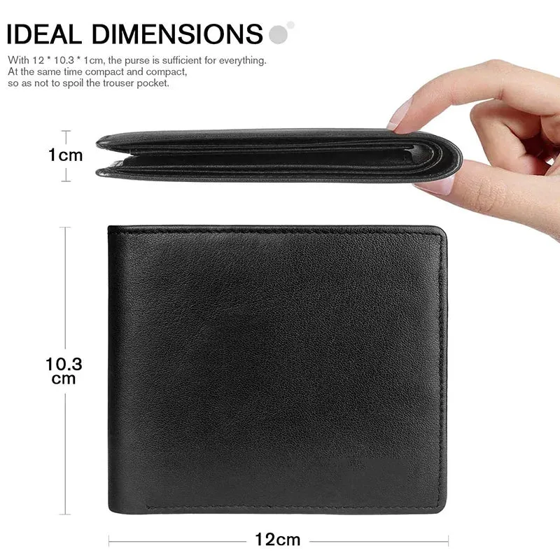 Custom Name RFID Trifold Leather Wallet
