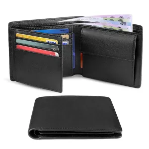Custom Name RFID Trifold Leather Wallet