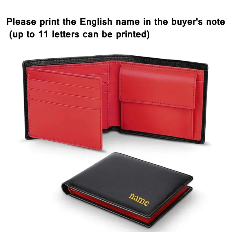 Custom Name RFID Trifold Leather Wallet