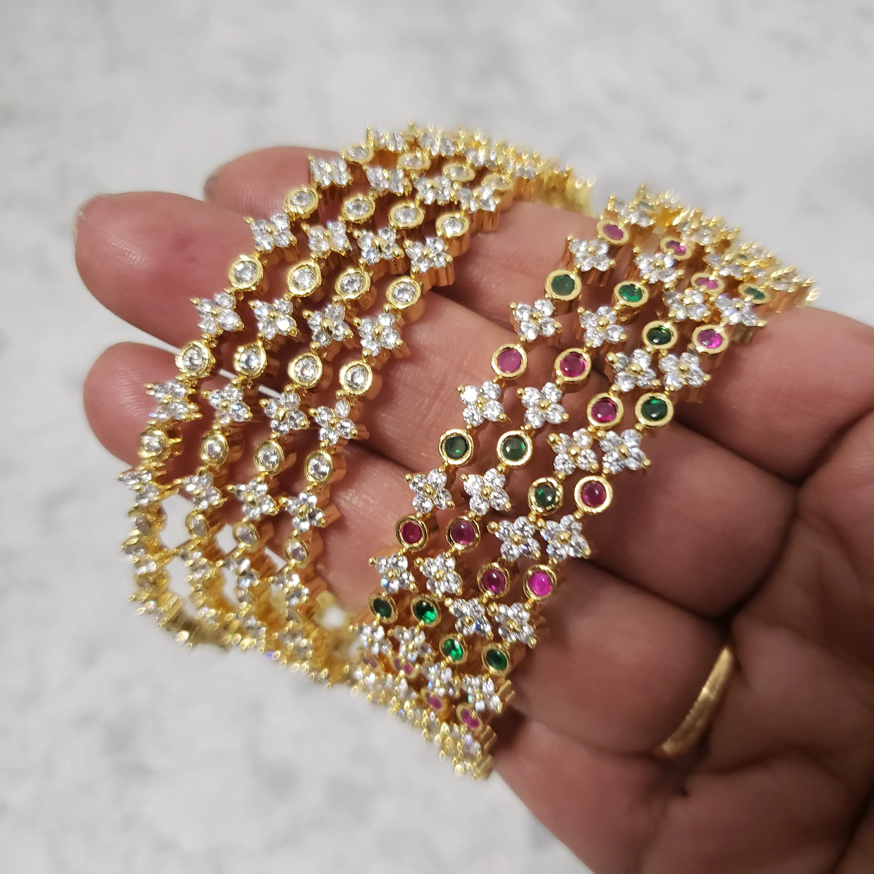 cz 4 Bangles set