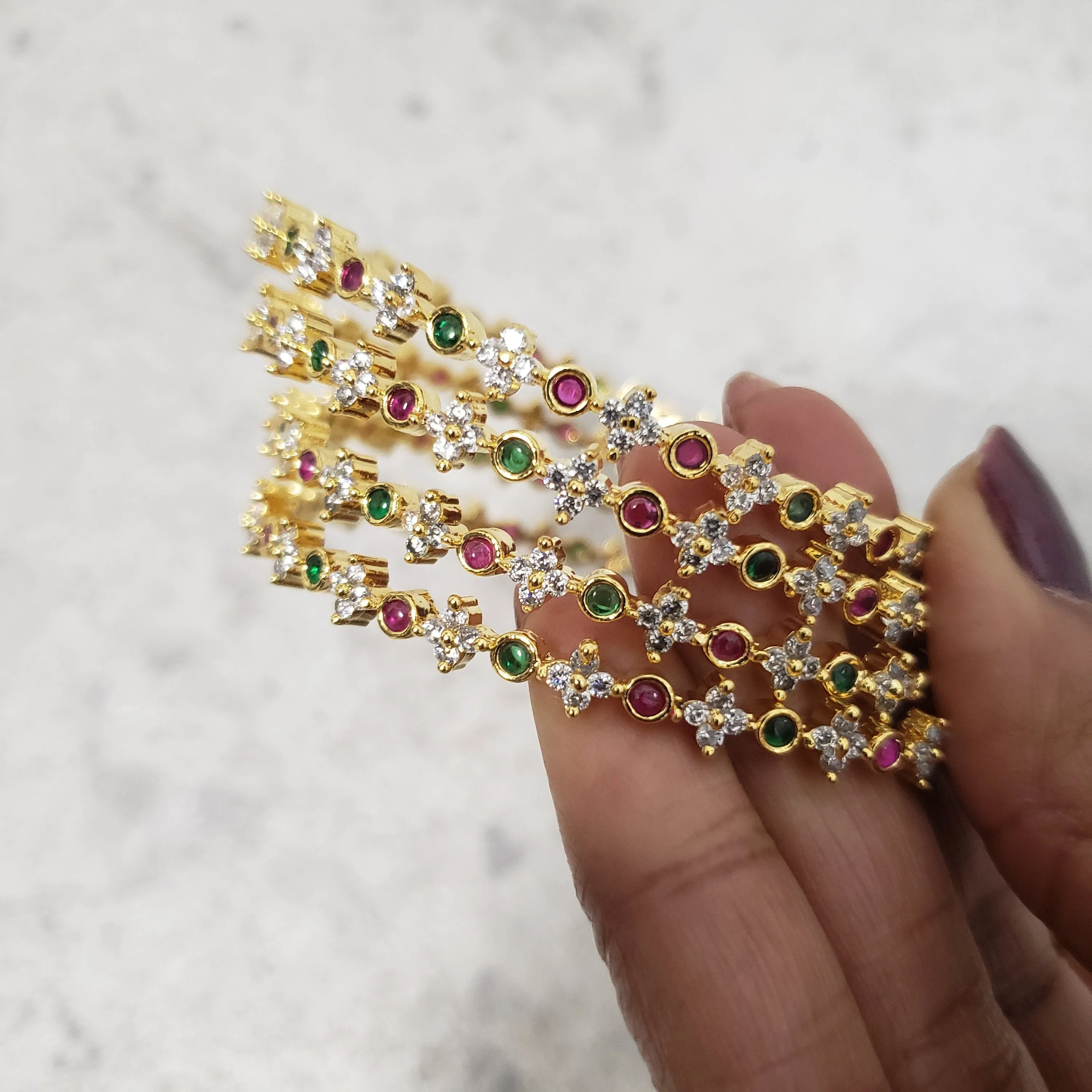 cz 4 Bangles set