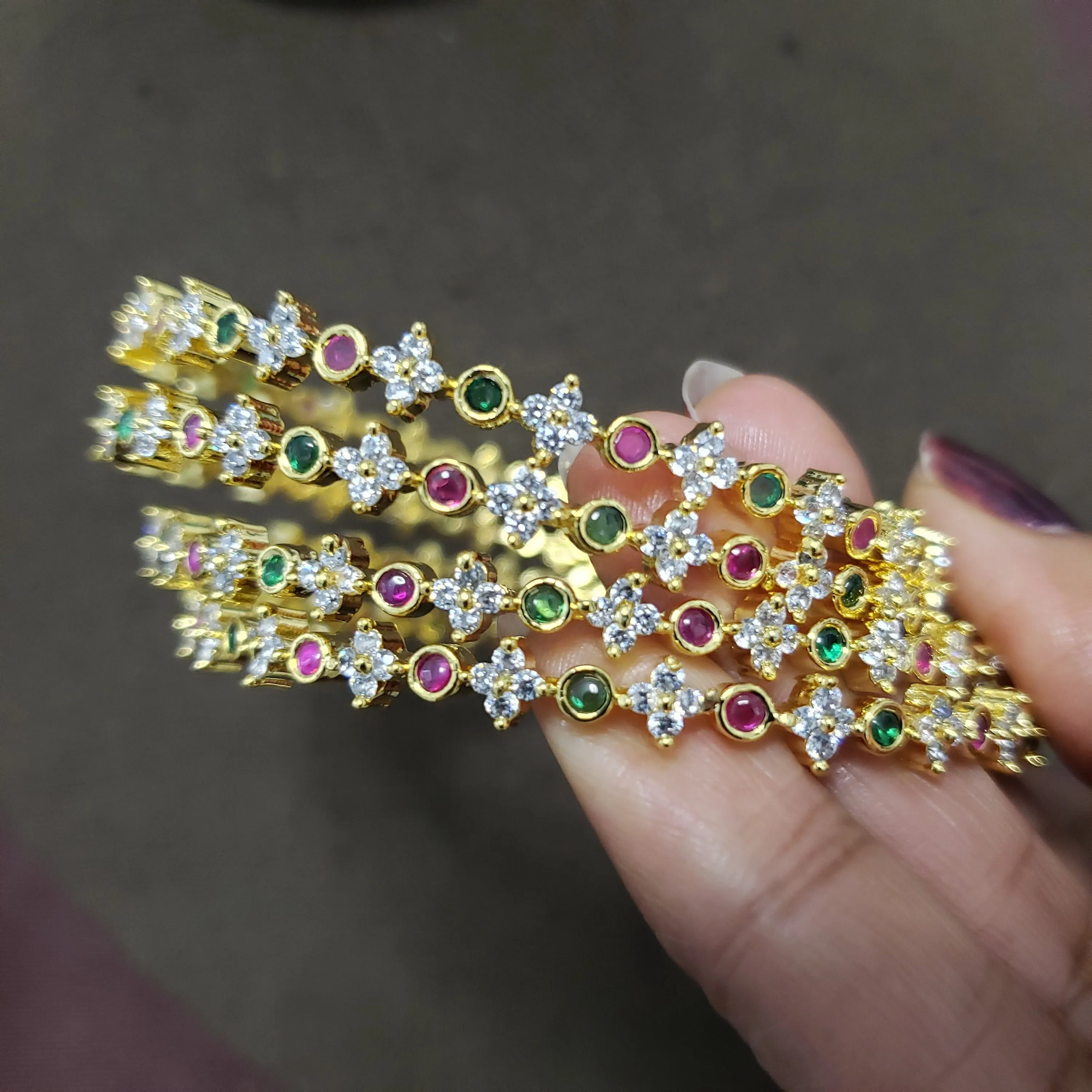 cz 4 Bangles set