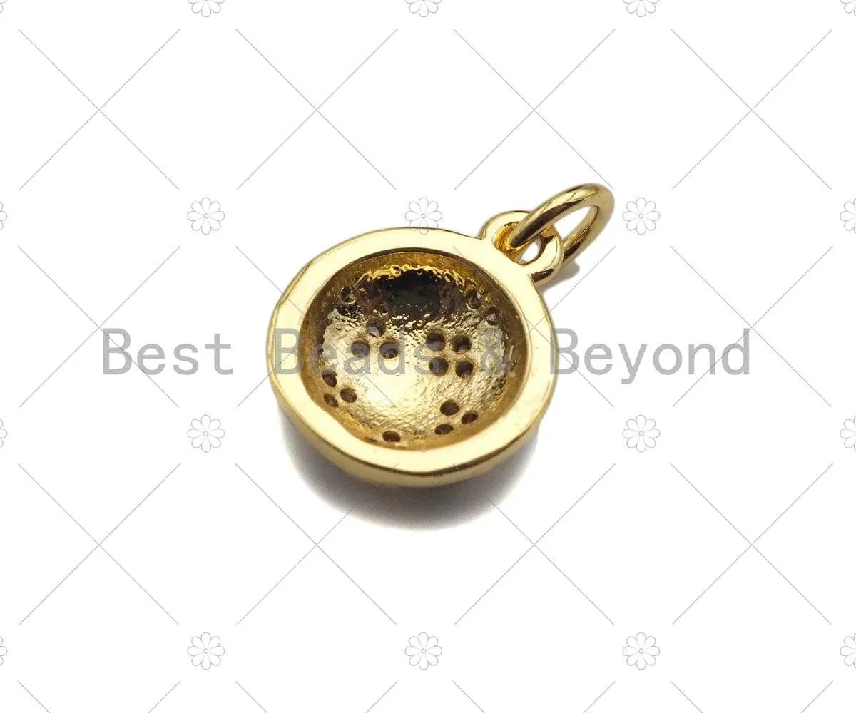 CZ Pave Black Enamel Soccer Ball Pendant, Pave Soccer Ball Charm, Sports Ball pendant, Enamel Jewelry,10x12mm,sku#F1350