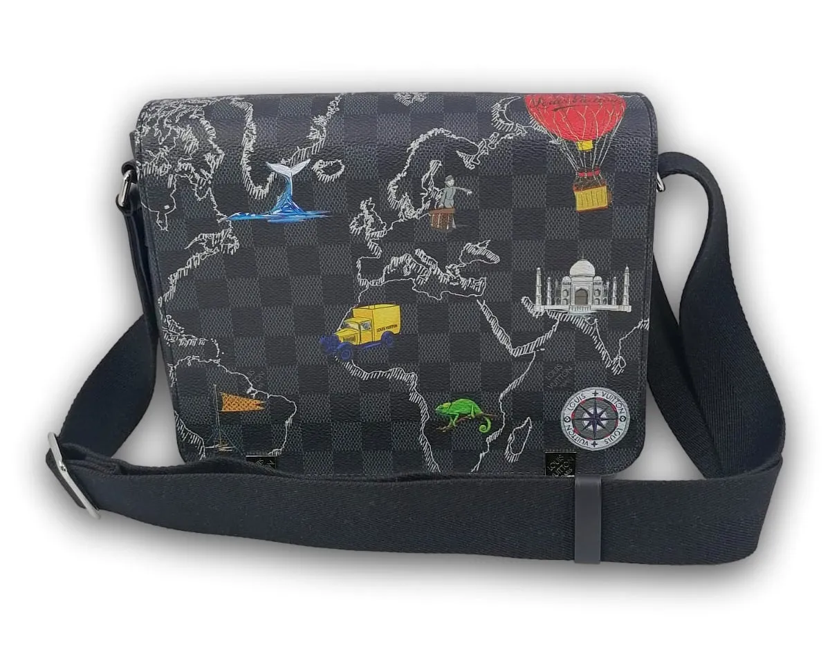 Damier Graphite World Map District PM Messenger Bag