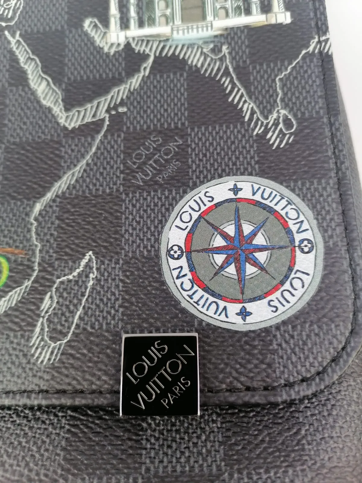 Damier Graphite World Map District PM Messenger Bag