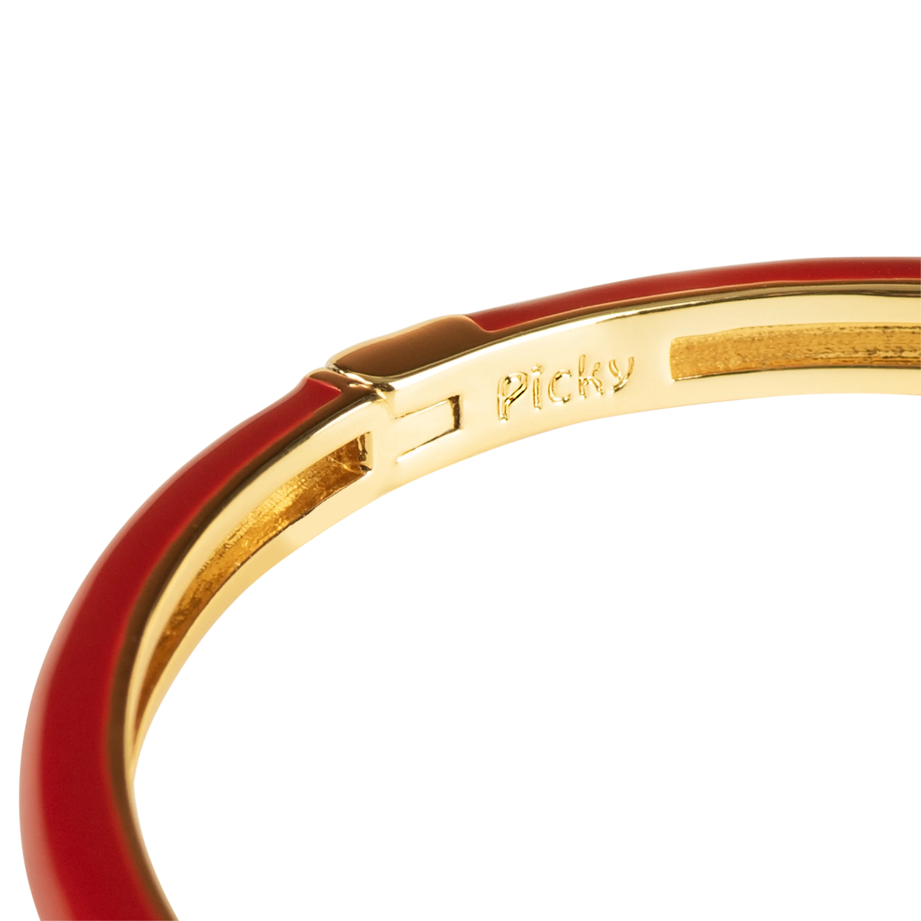 DEEP RED BANGLE WITH GOLD HEART