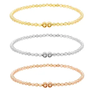 Diamond-Cut Beaded Bracelet Combo Set
