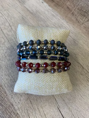 Disco Bracelet Set- Red