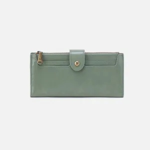 Dunn Continental Wallet In Polished Leather - Jade