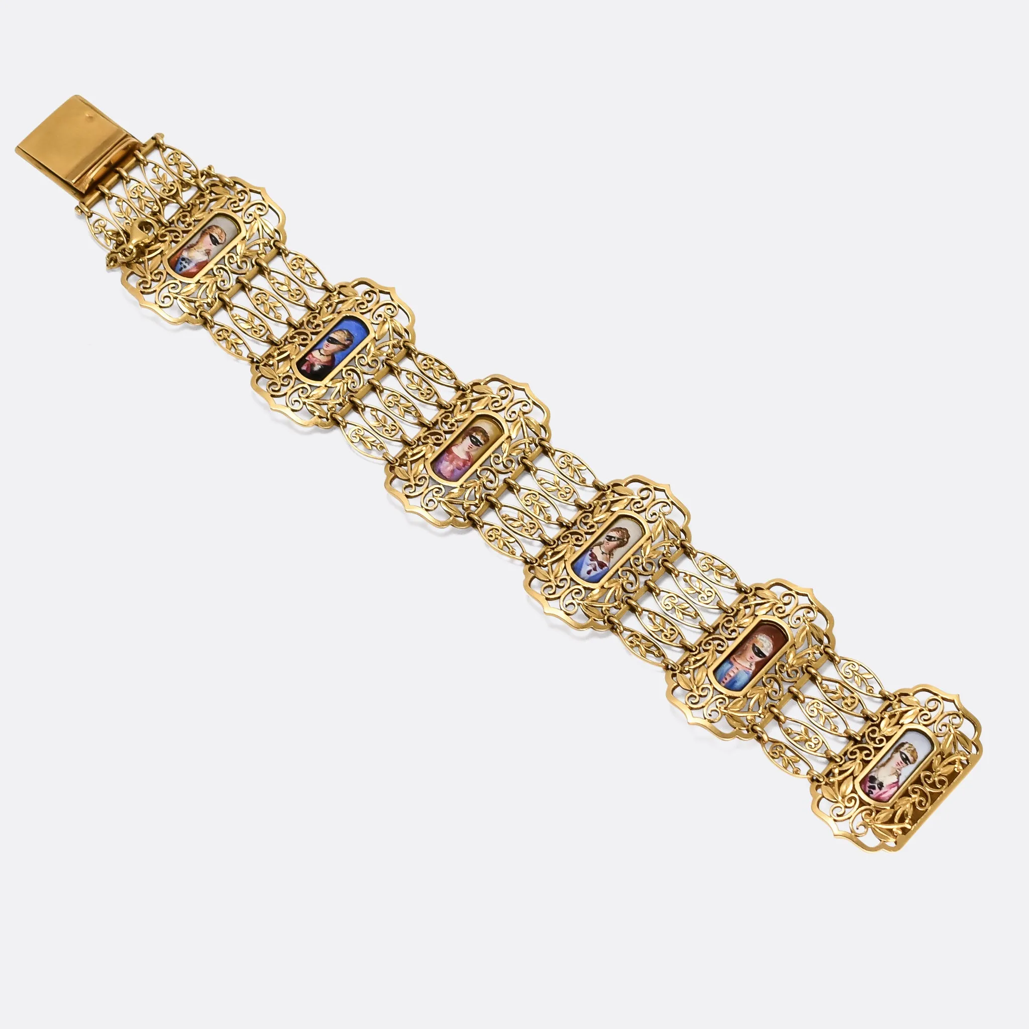Early Victorian French Masquerade Bracelet