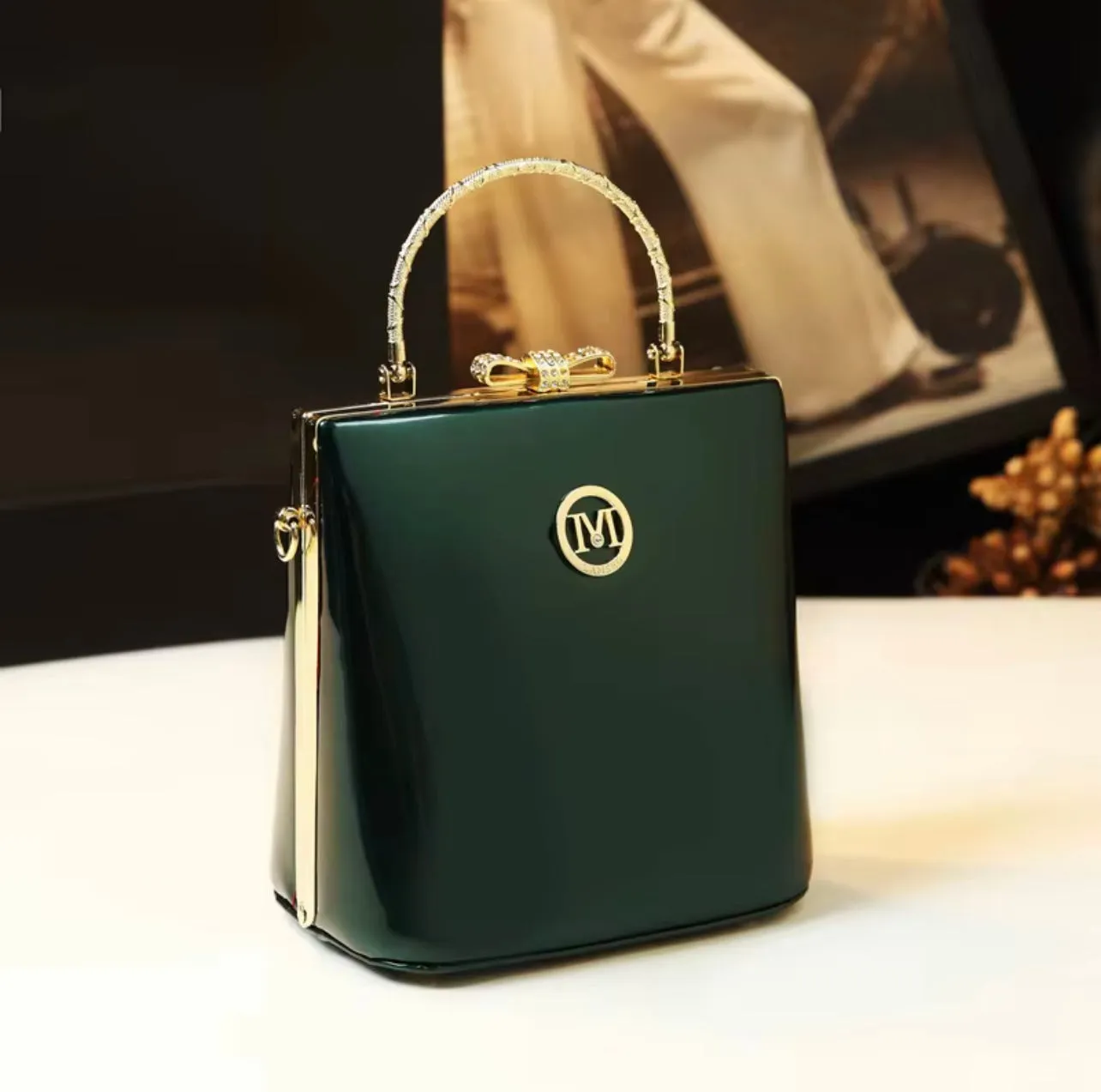 Elegant Fashion women's Top Long  Handle Satchel Handbags Leather