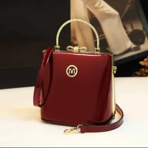 Elegant Fashion women's Top Long  Handle Satchel Handbags Leather