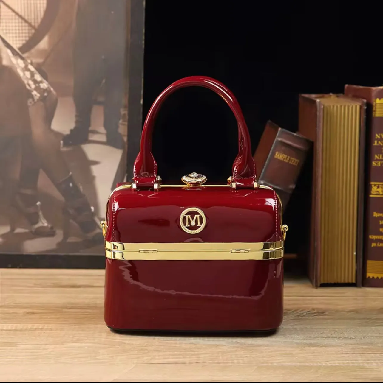 Elegant  Fashion women's Top  Short Handle Satchel Handbags Leather