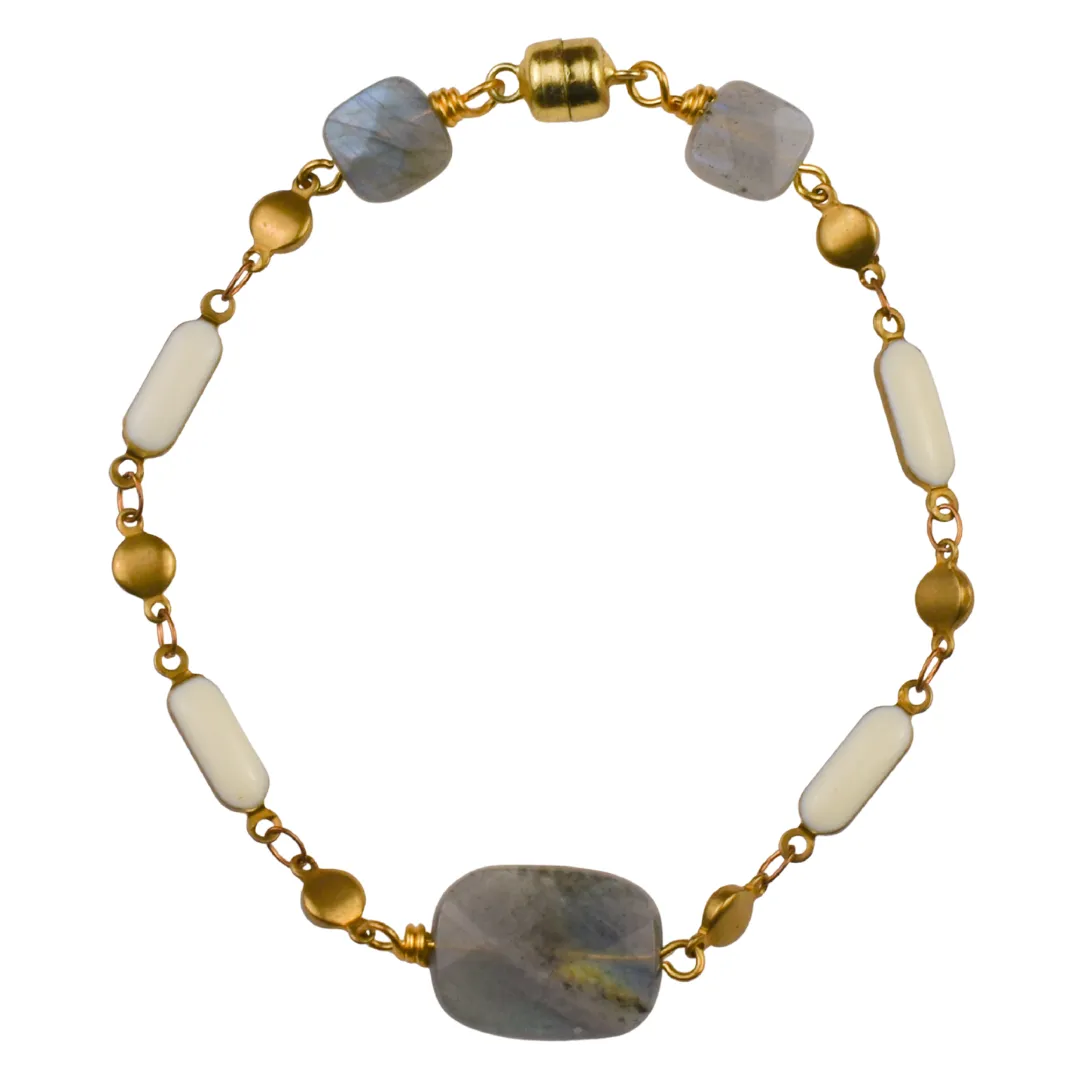Enamel Bracelet with Pearl Accents