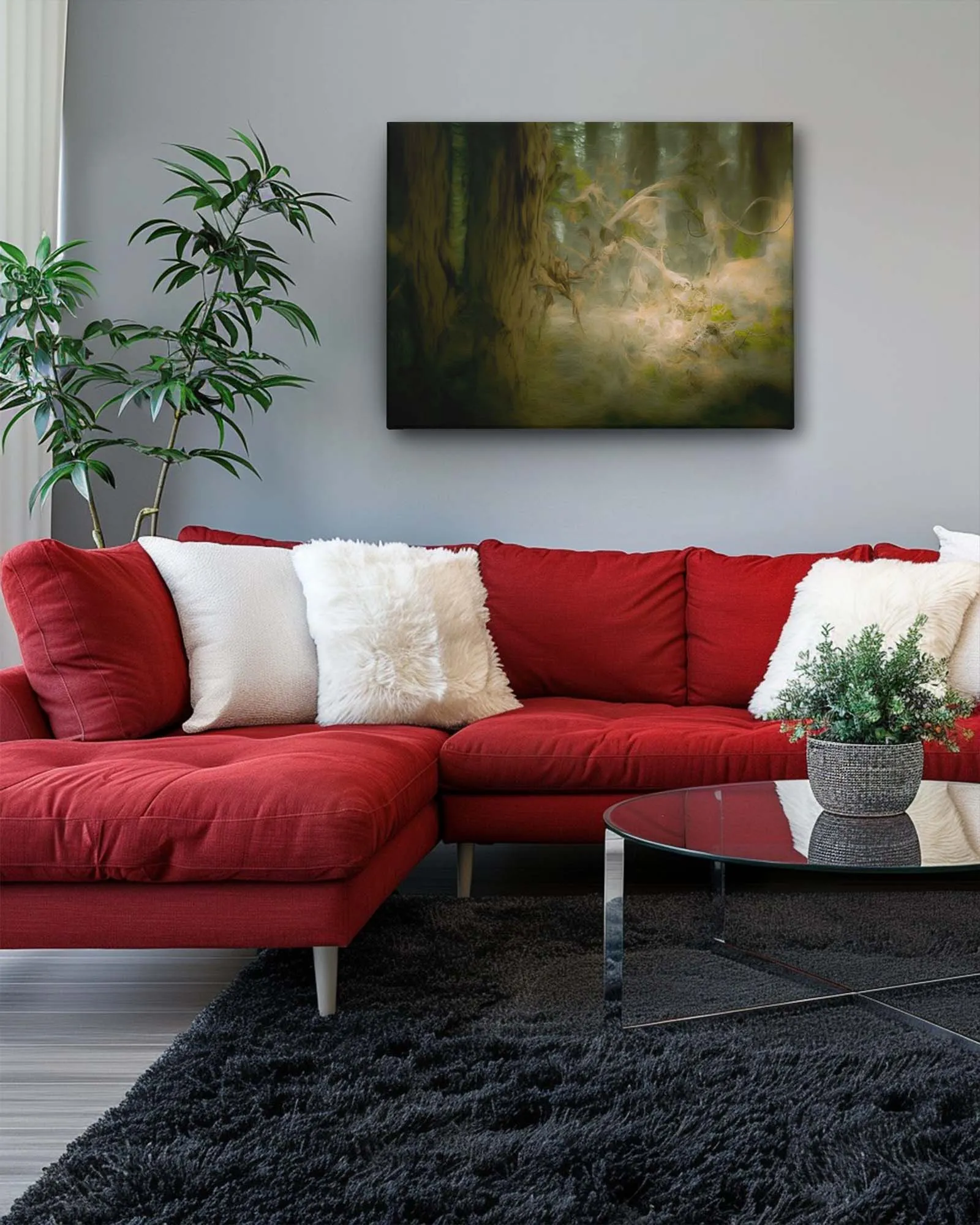 Ethereal forest path modern canvas art
