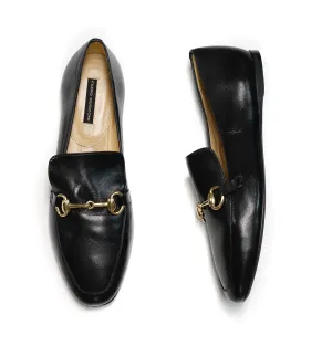 Fabio Rusconi Women's Black Leather with Gold Buckle Shoe F5072