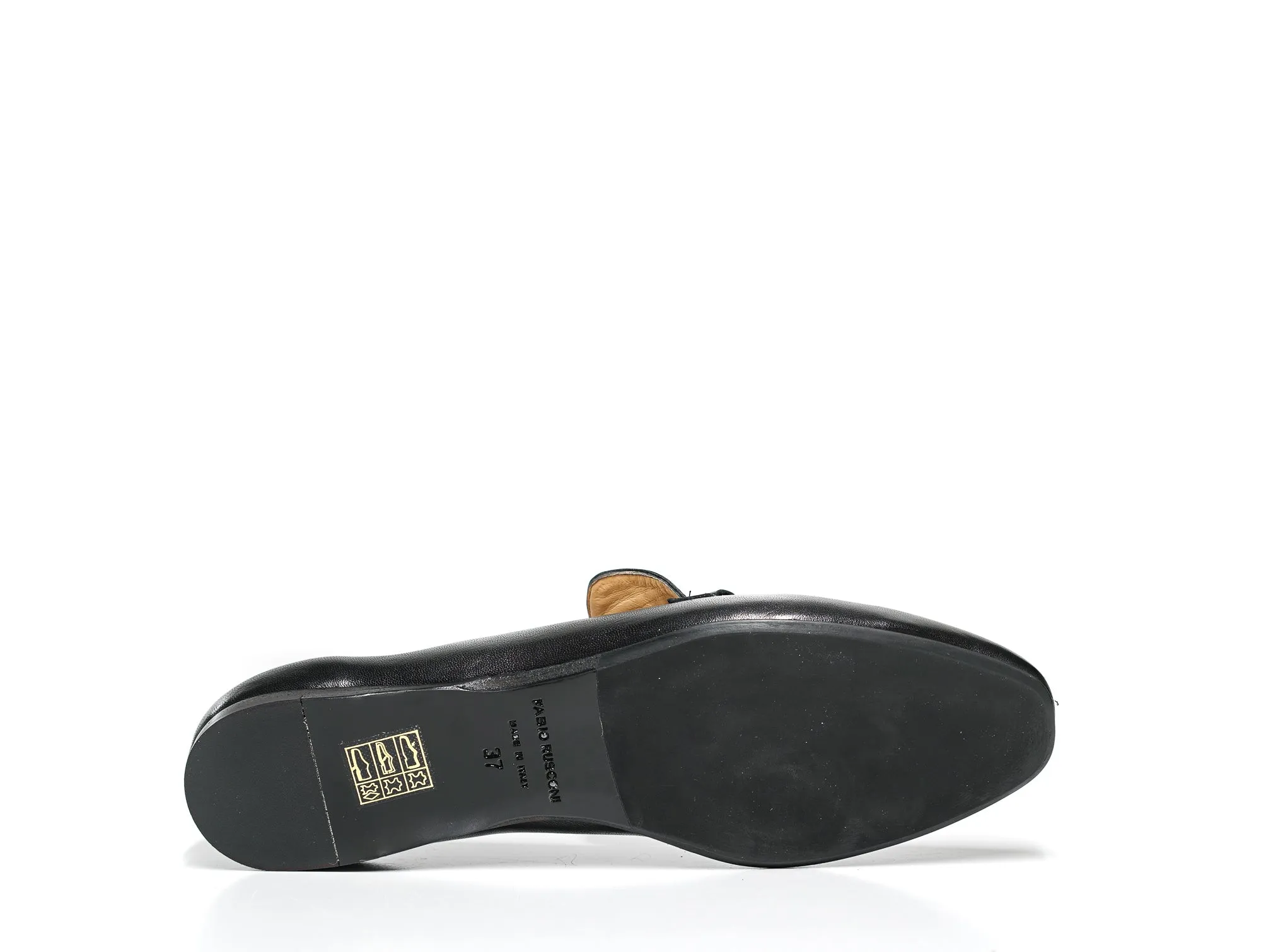 Fabio Rusconi Women's Black Leather with Gold Buckle Shoe F5072