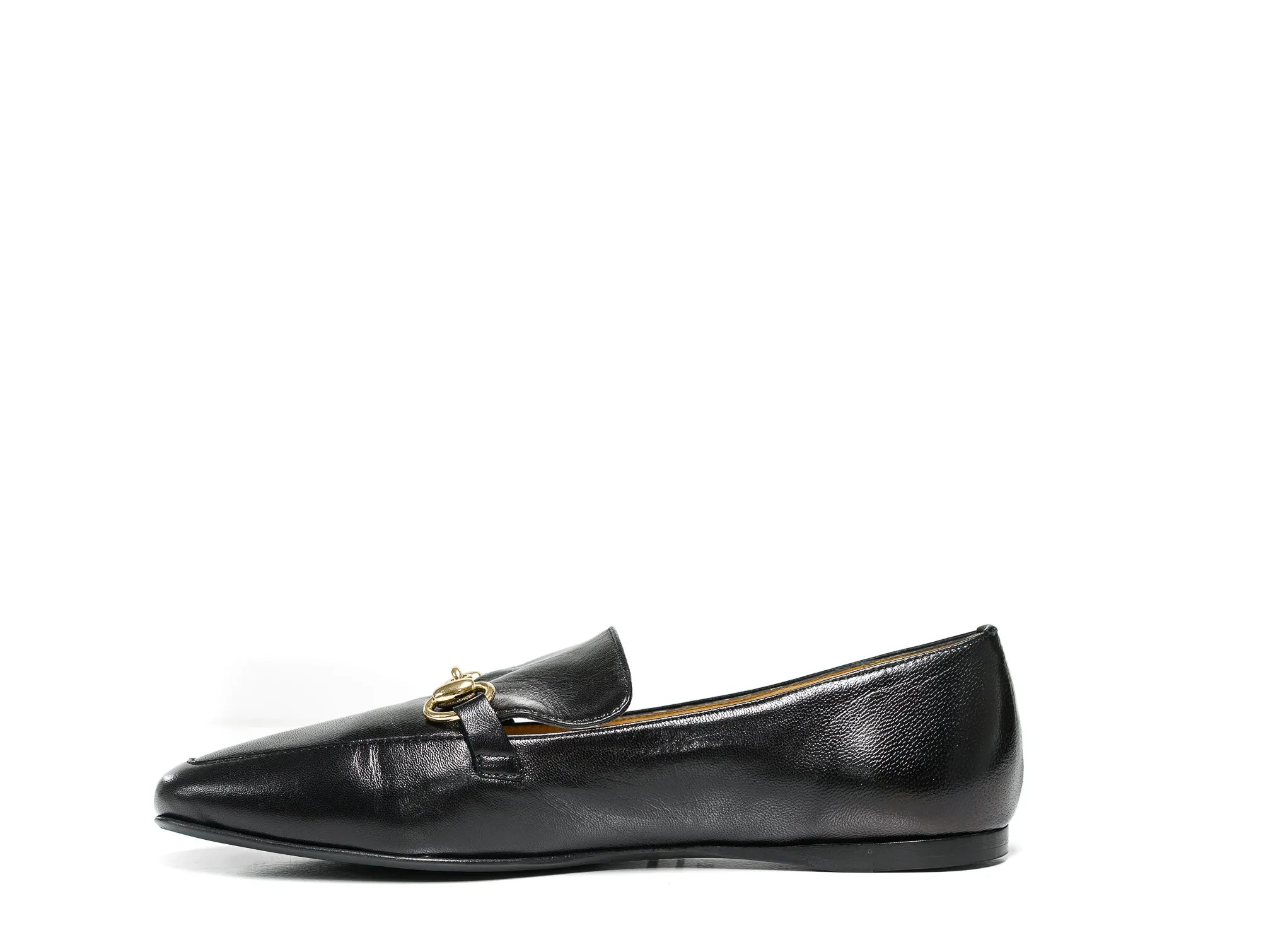 Fabio Rusconi Women's Black Leather with Gold Buckle Shoe F5072