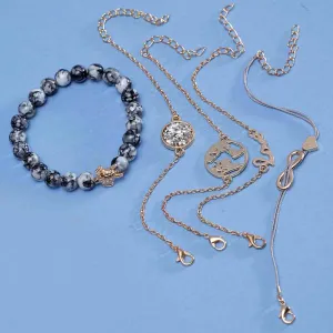 Feliciano WorldWide Infinity Love Golden 5 Bracelets Set