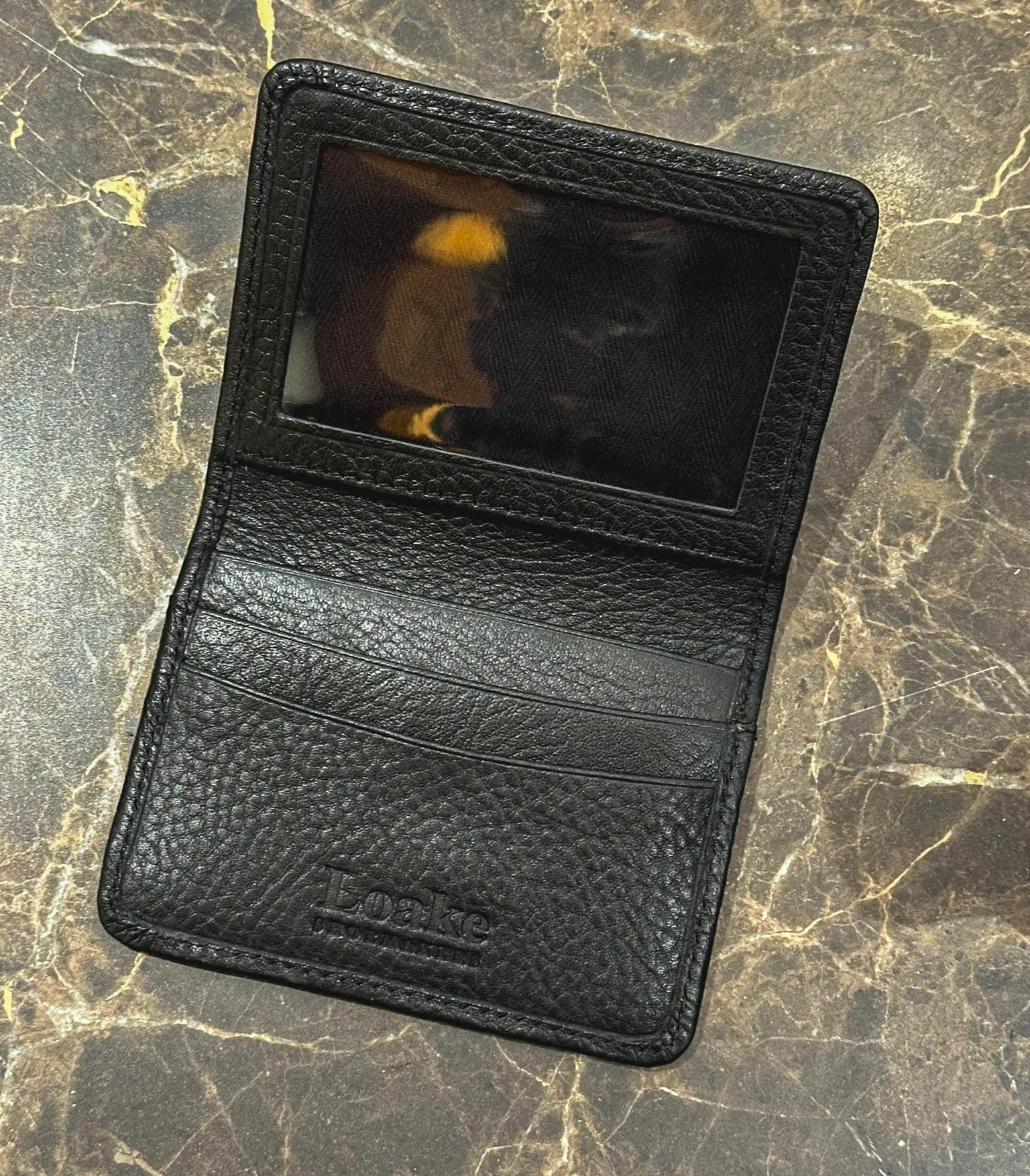 Fenchurch Card Holder Black Grain