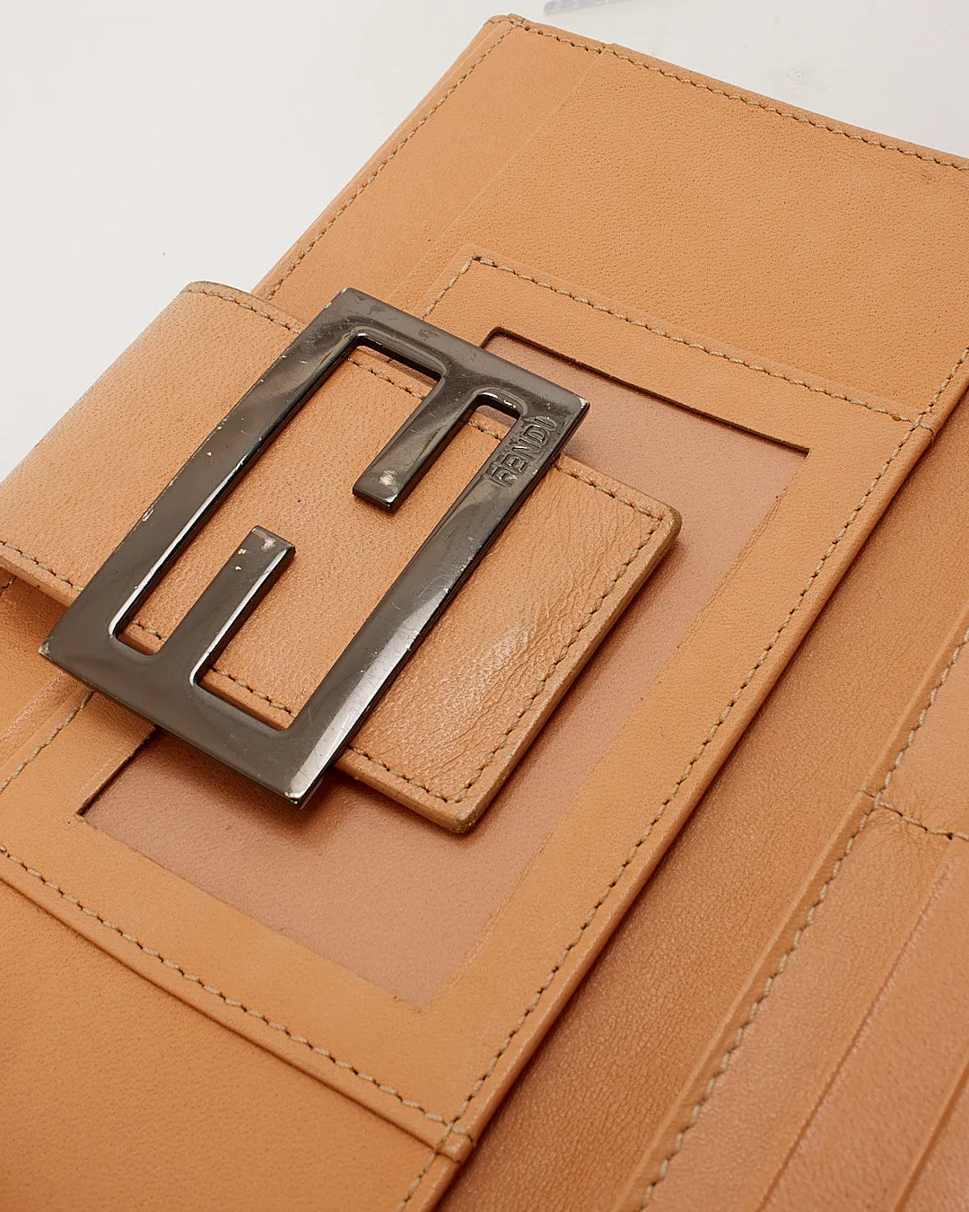 Fendi Beige Zucchino Canvas Continental Wallet