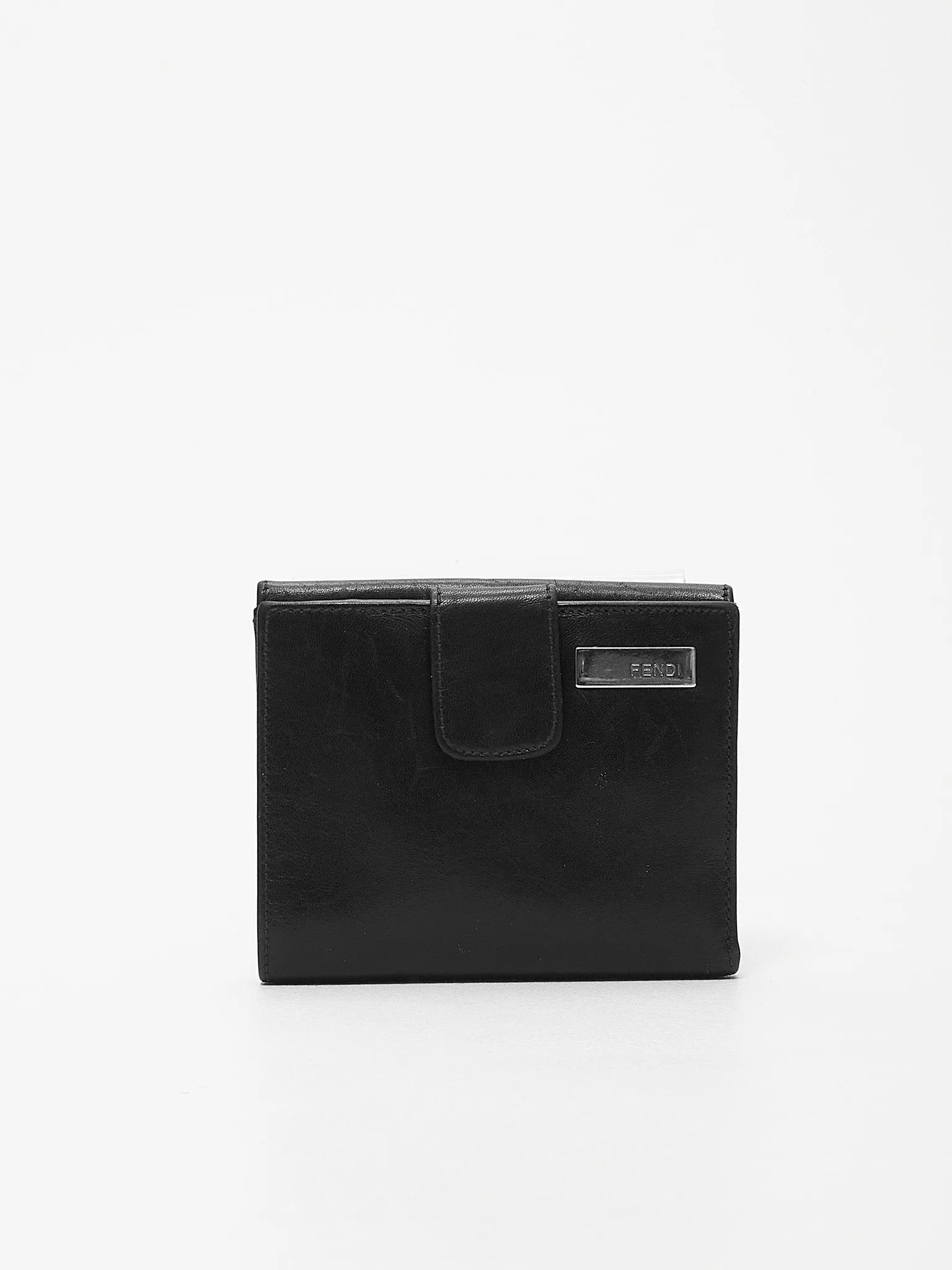 Fendi Black Leather Compact Wallet