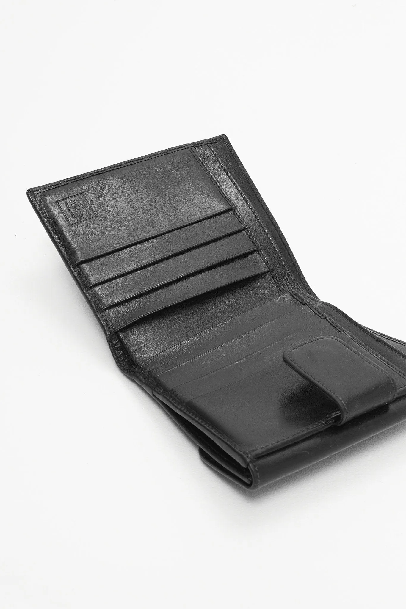 Fendi Black Leather Compact Wallet
