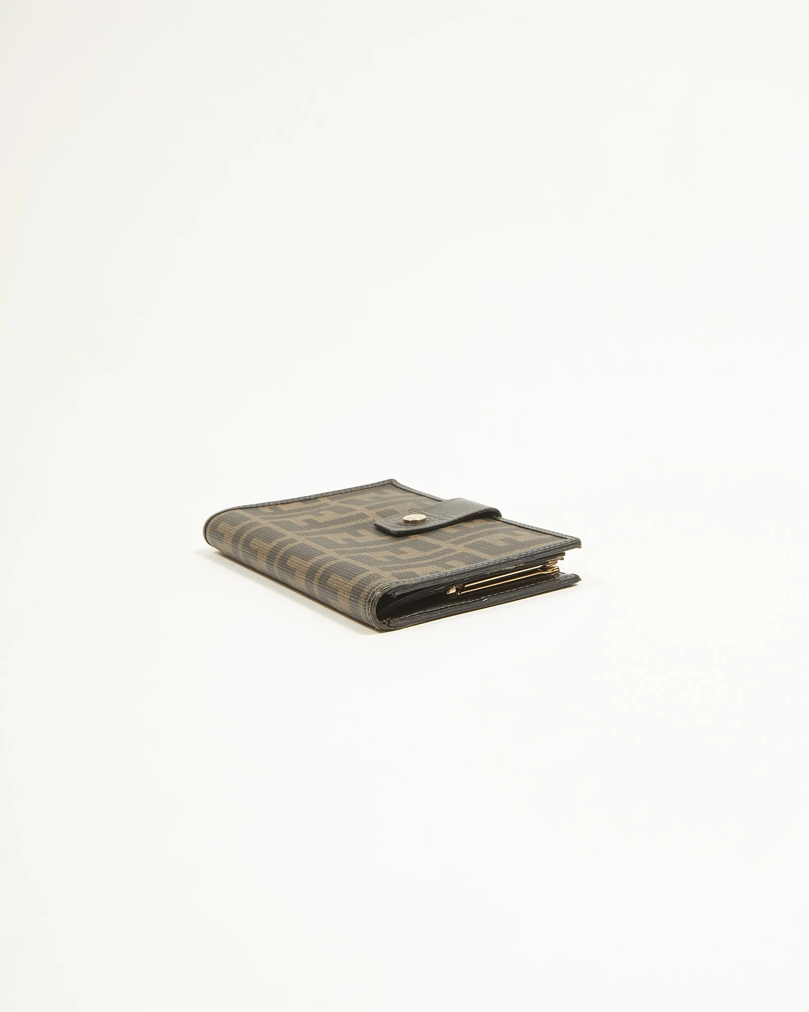 Fendi Brown Zucca Print Canvas French Wallet