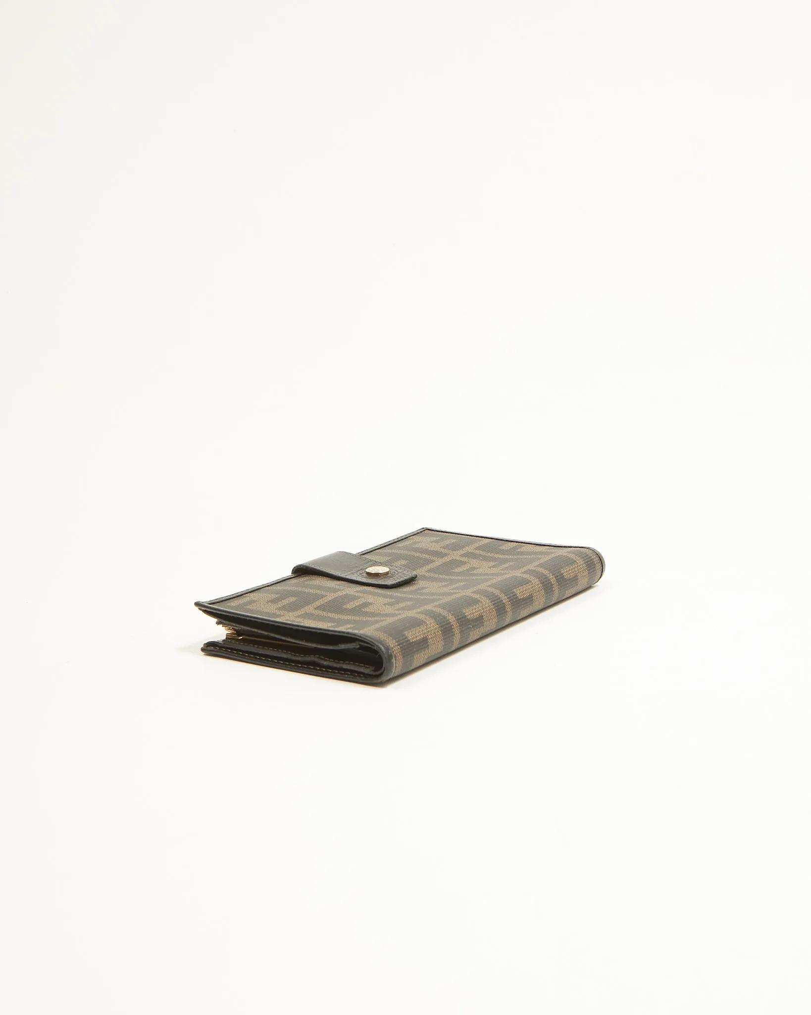 Fendi Brown Zucca Print Canvas French Wallet