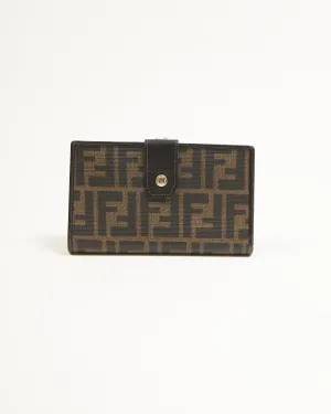 Fendi Brown Zucca Print Canvas French Wallet