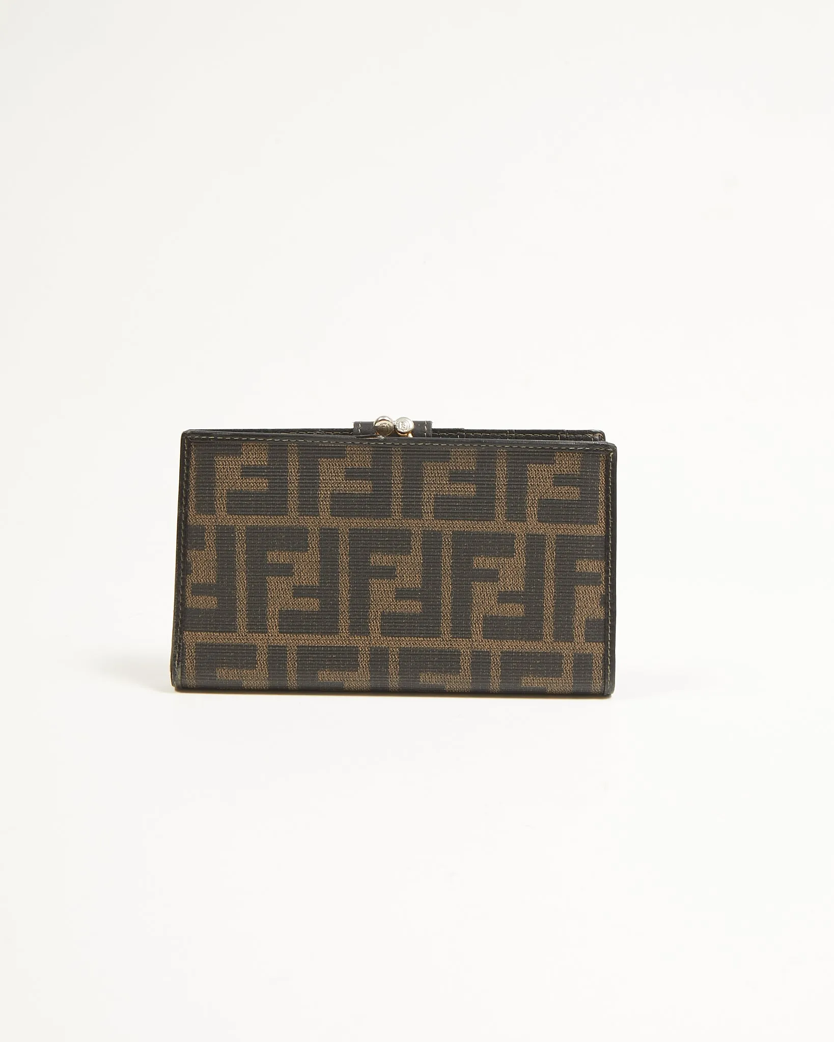 Fendi Brown Zucca Print Canvas French Wallet