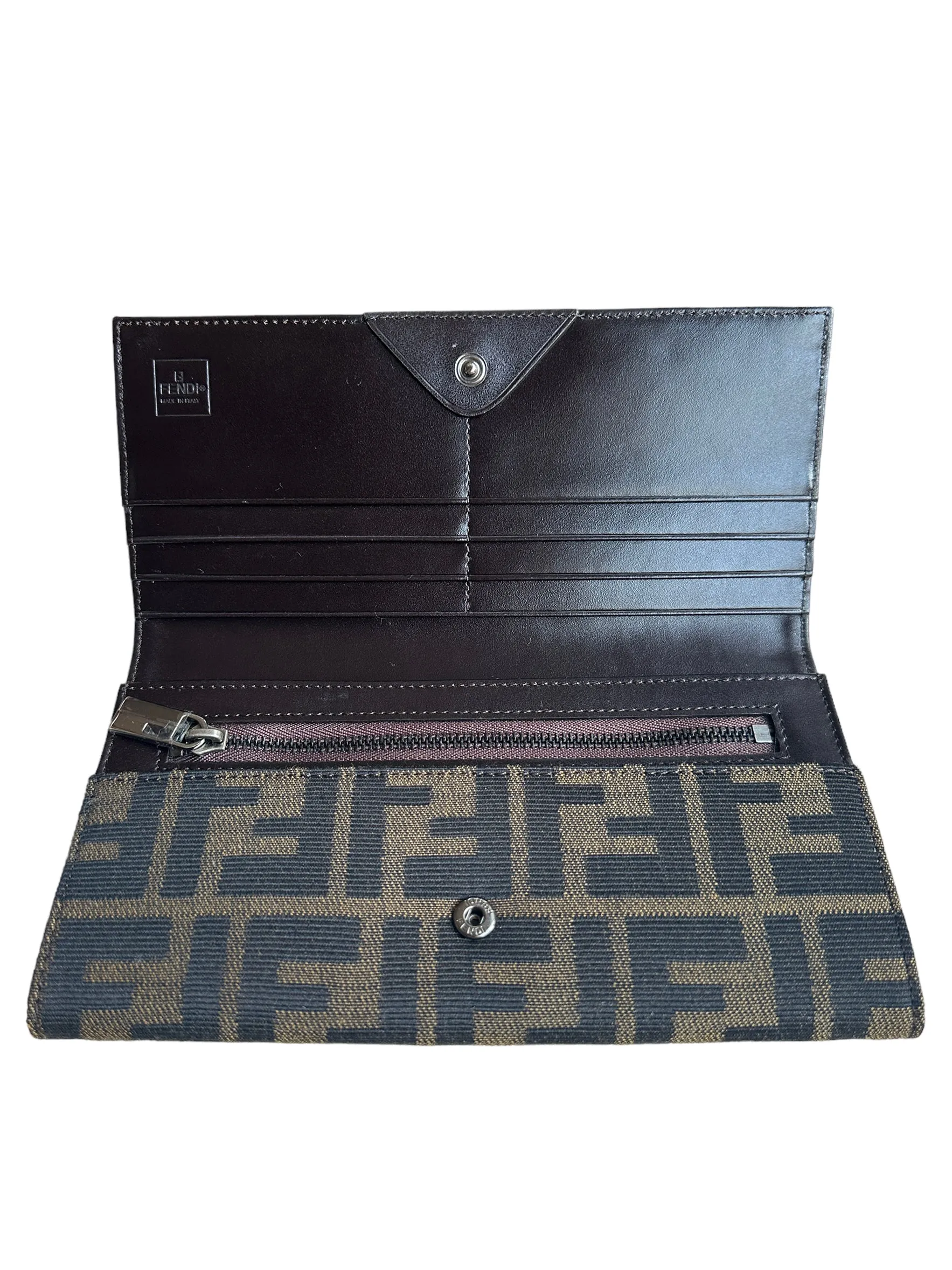 Fendi Canvas Tobacco Monogram Zucca Wallet
